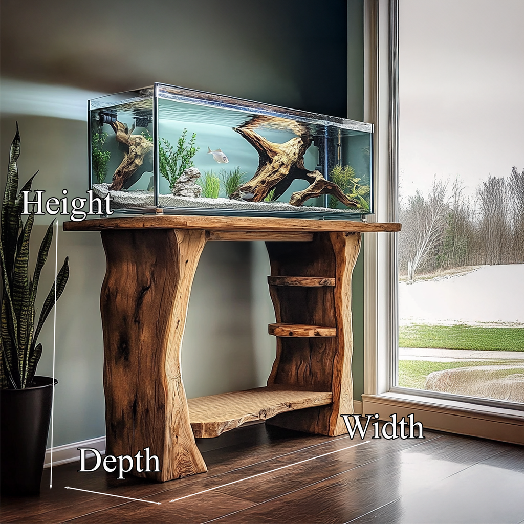 Custom Fish Tank Live Edge Aquarium Decor Living Room Gift