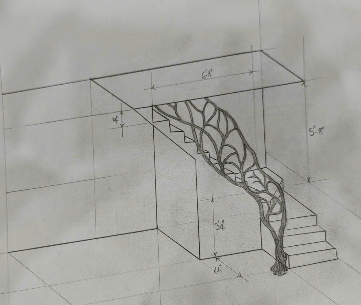 Elegant Wooden Branch And Leaf Stair Railing Custom Stair Railing Country Style - view 7