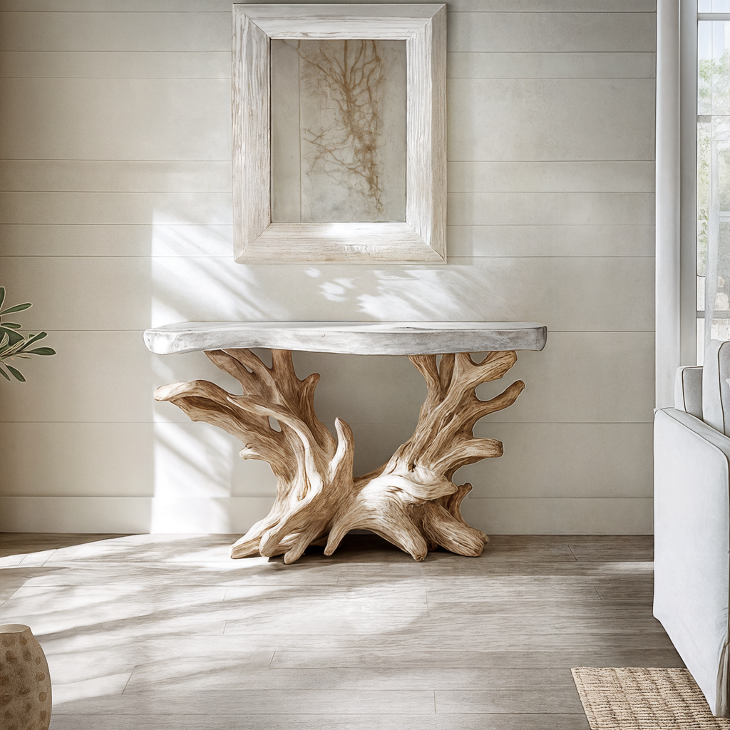 Coastal Rustic Organic Console Table Living Room And Bedroom - view 2
