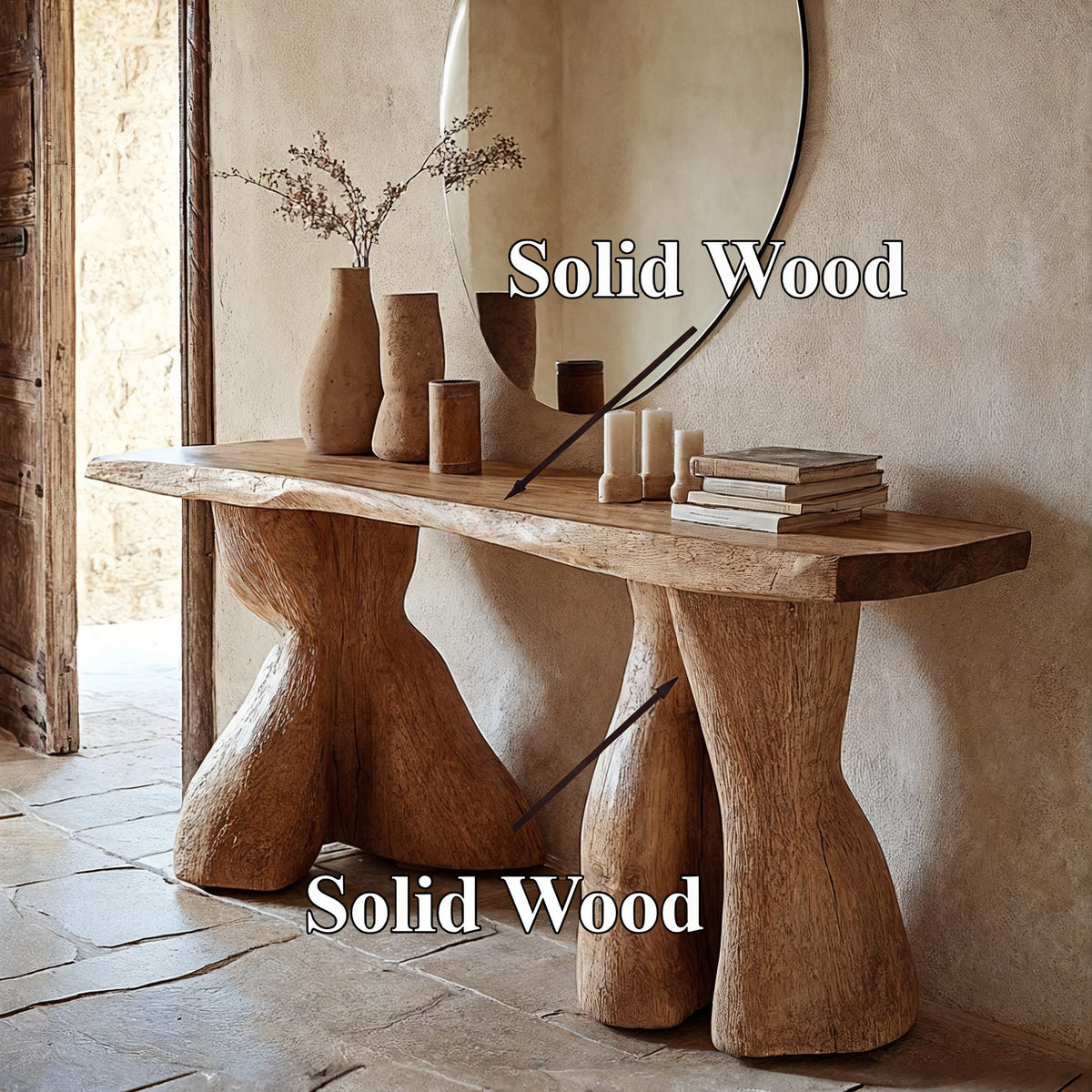 Entry Console Table Solid Wood - view 5