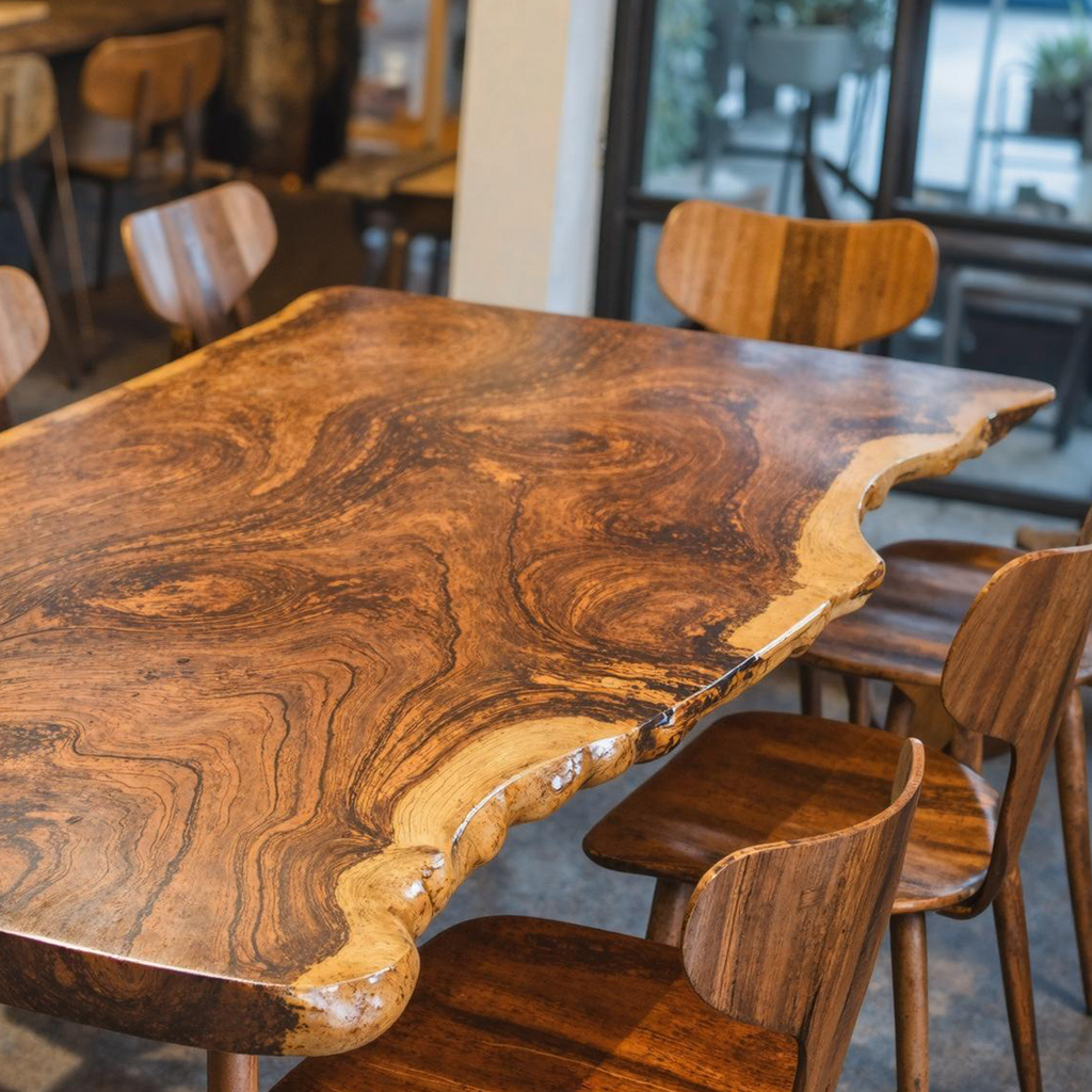 Contemporary Large Wooden Dining Table For Open Dining Area - view 4