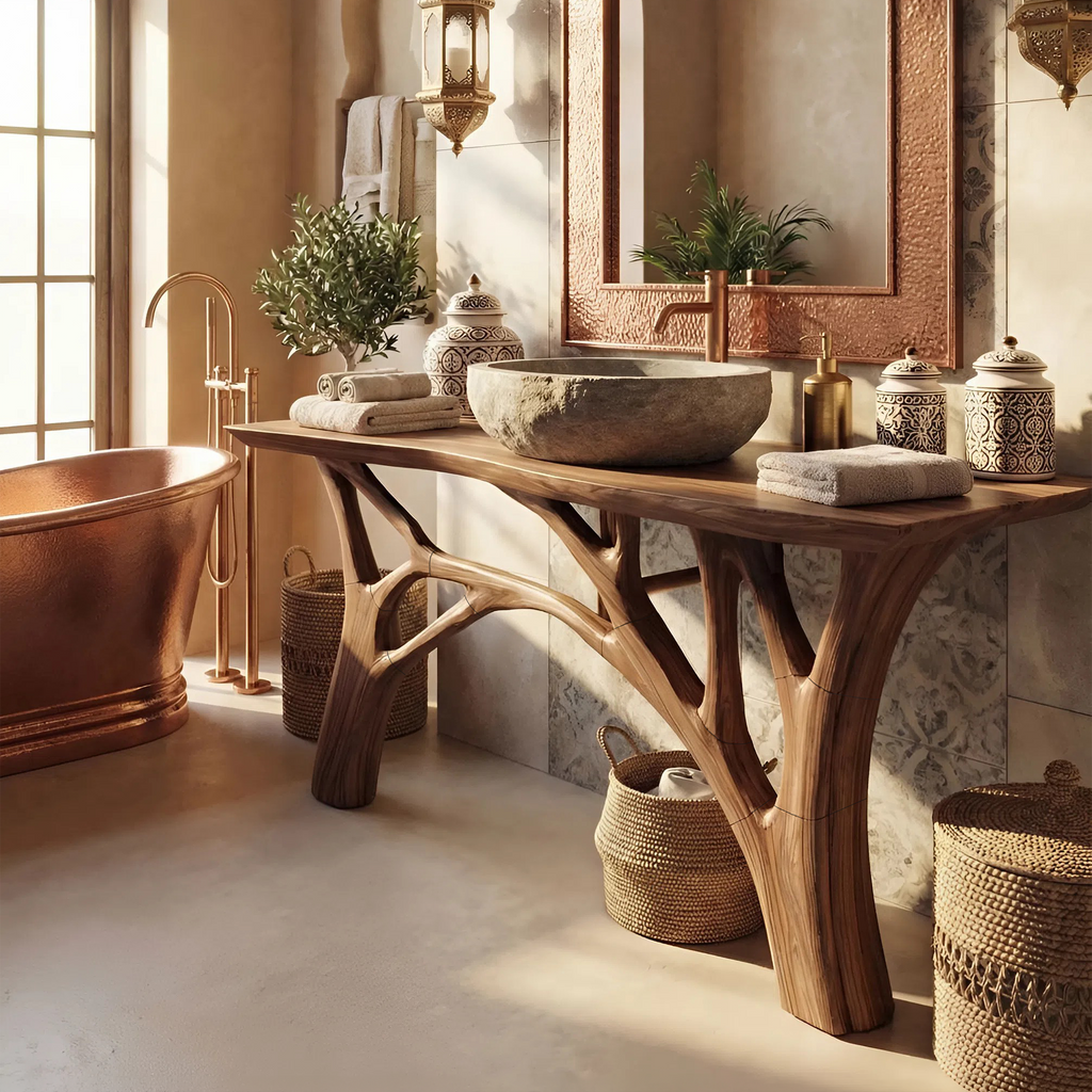 Contemporary Live Edge Vanity For Minimal Bathroom Space
