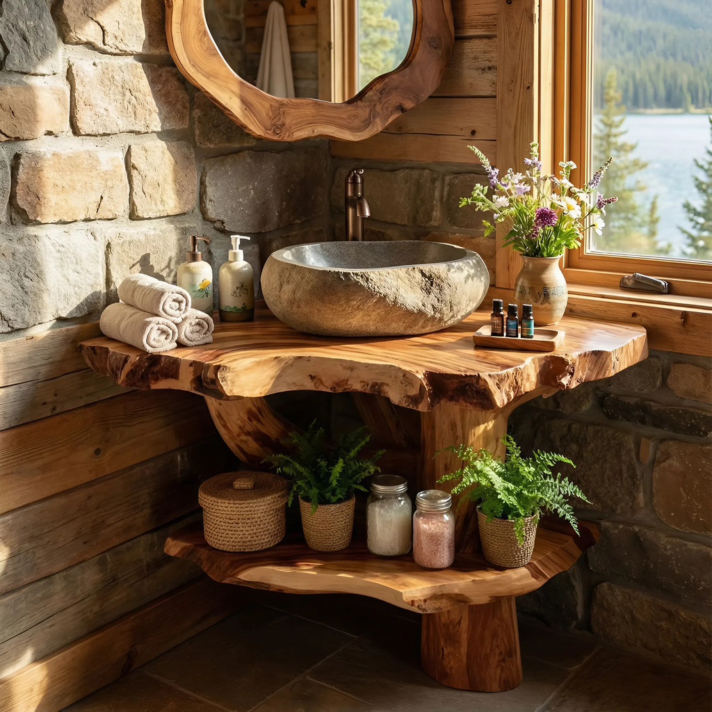 Contemporary Handmade Sink Vanity For Double Bathroom