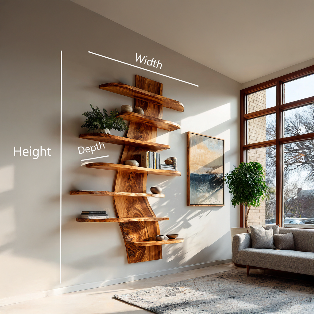 Artistic Wood Wall Bookshelf For Modern Interiors