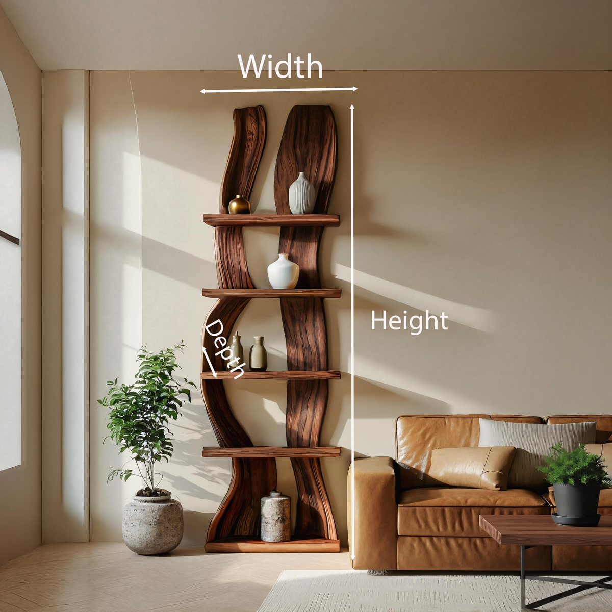 Contemporary Curved Floating Shelf For Living Room Decor - view 6