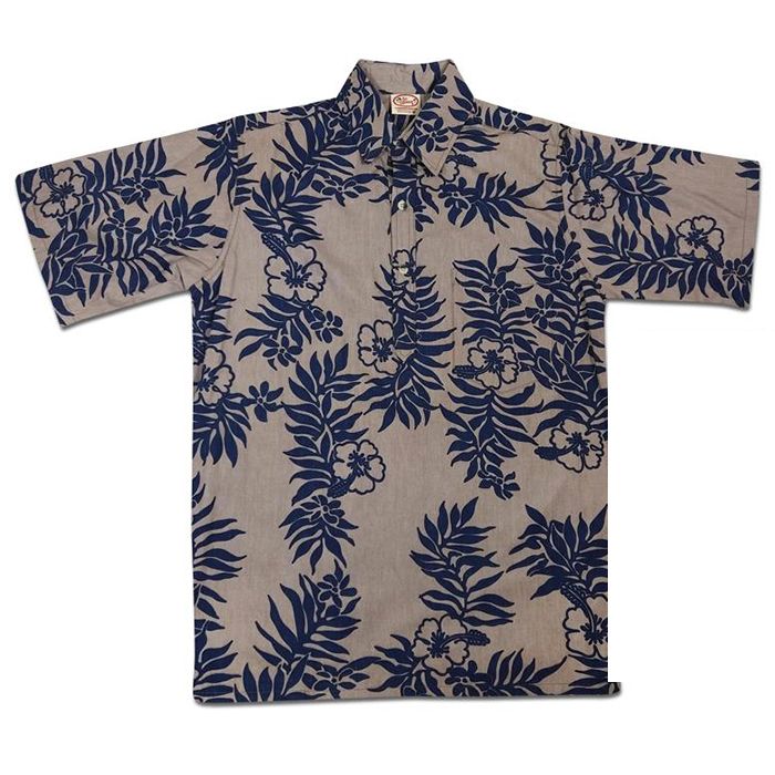 Mini Tahitian Pullover (Khaki/Navy) Hawaiian Shirts