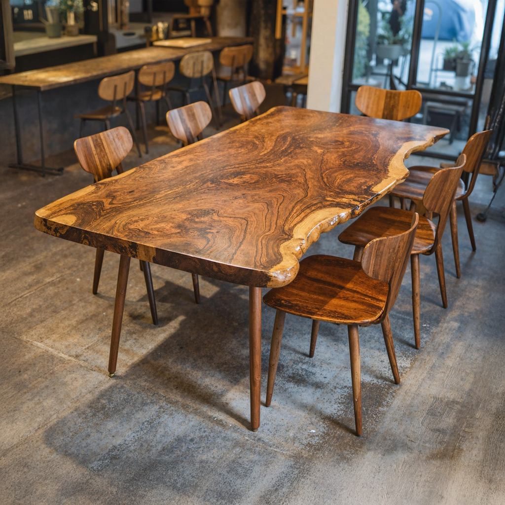 Contemporary Large Wooden Dining Table For Open Dining Area - view 3