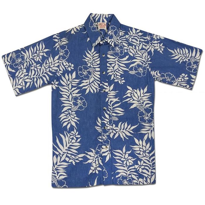 Mini Tahitian Reverse (Blue/White) Hawaiian Shirts