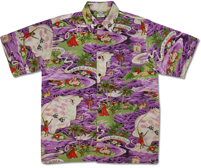 Land of Aloha (Purple) Hawaiian Shirts