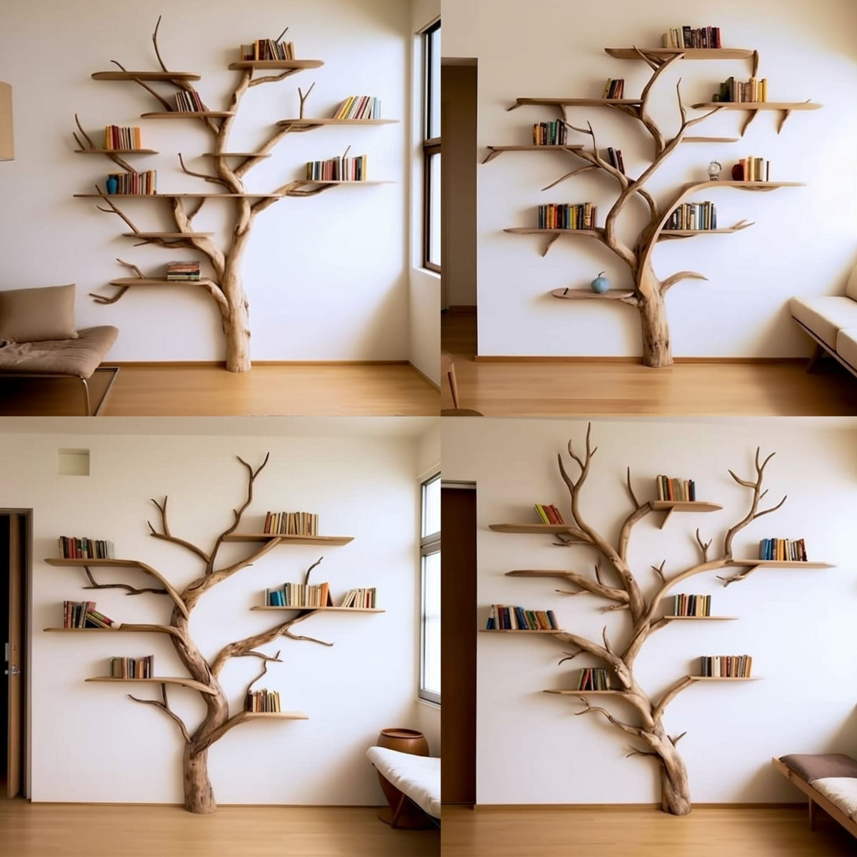 Elegant Wild Mulberry Tree Bookshelf Floating Shelves Live Edge - view 3