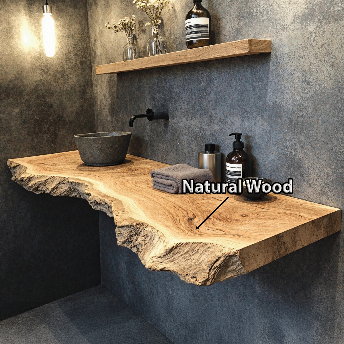 Bathroom Vanity Floating Shelf With Elegant Wooden Finish - view 6