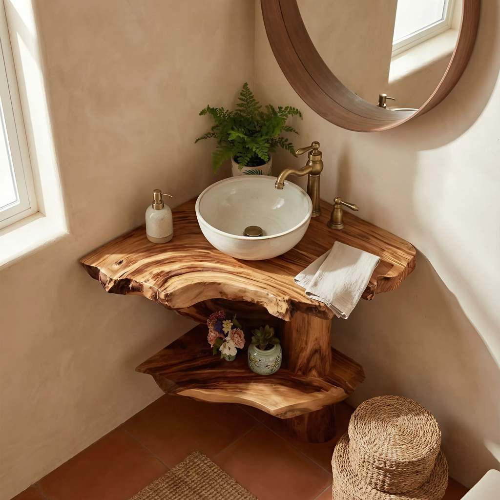 Contemporary Handmade Sink Vanity For Double Bathroom