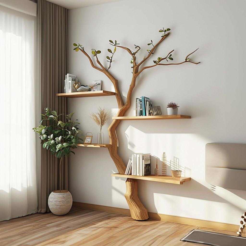 Custom Tree Branch Floating Shelves Bookcase - view 3