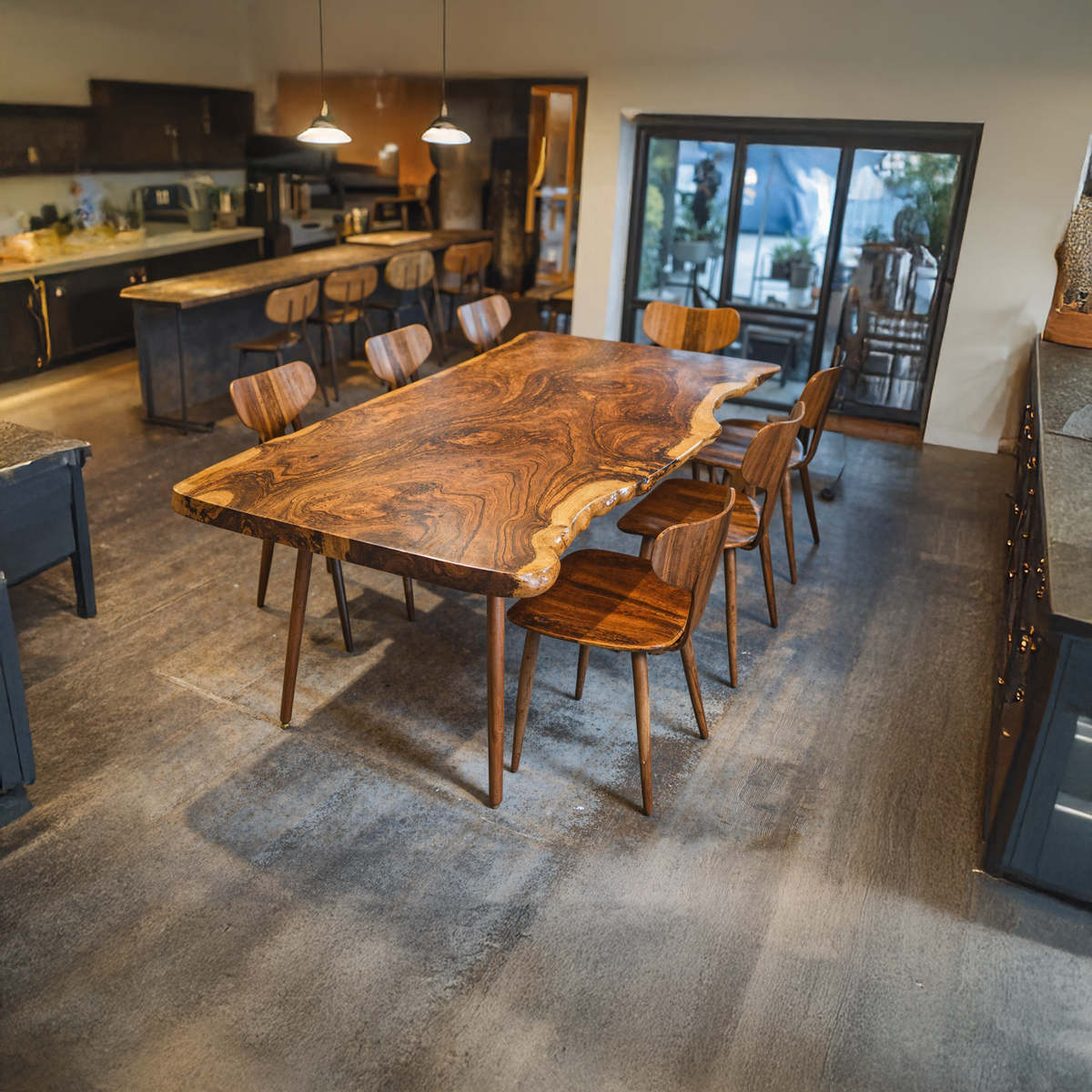 Contemporary Large Wooden Dining Table For Open Dining Area - view 2
