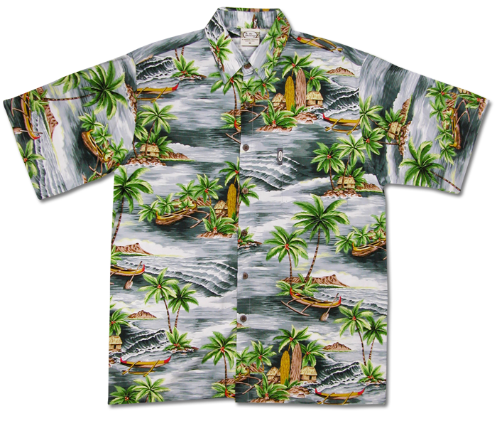 Outrigger (Silver) Hawaiian Shirts