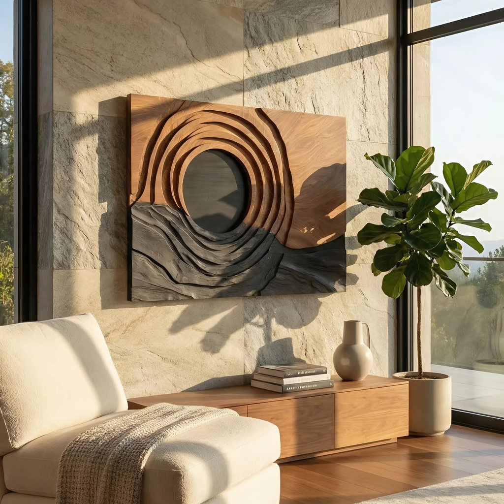 Contemporary Organic Wall Sculpture For Dining Area Accent