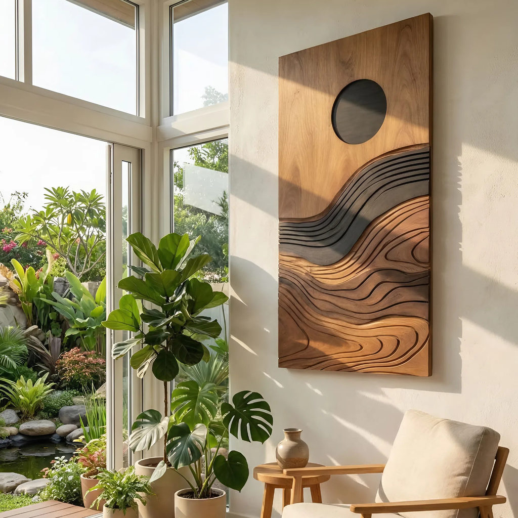 Contemporary Flowing Wall Decor For Entryway And Lounge Display