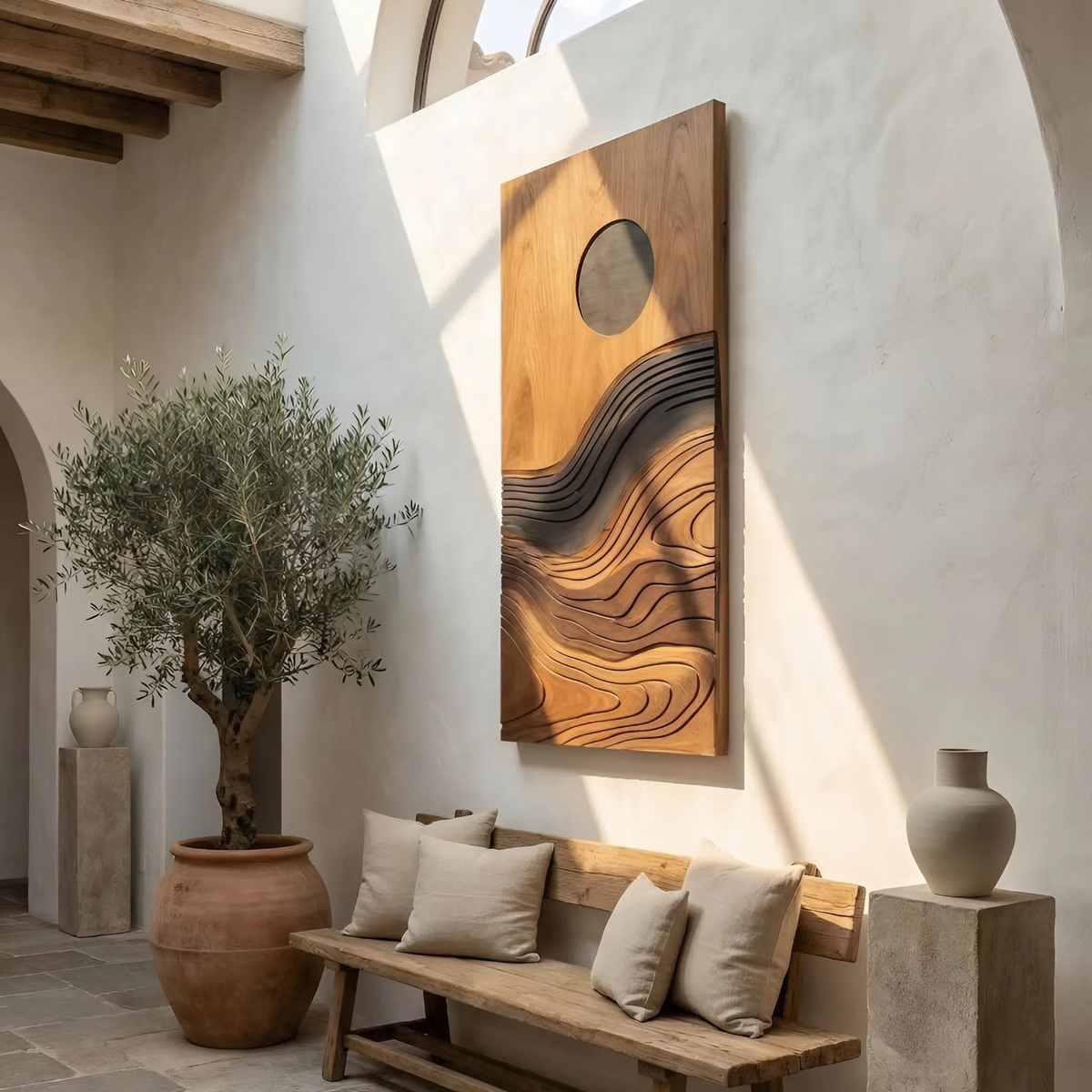 Contemporary Flowing Wall Decor For Entryway And Lounge Display