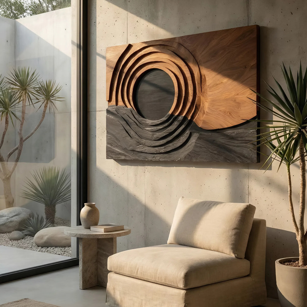 Contemporary Organic Wall Sculpture For Dining Area Accent