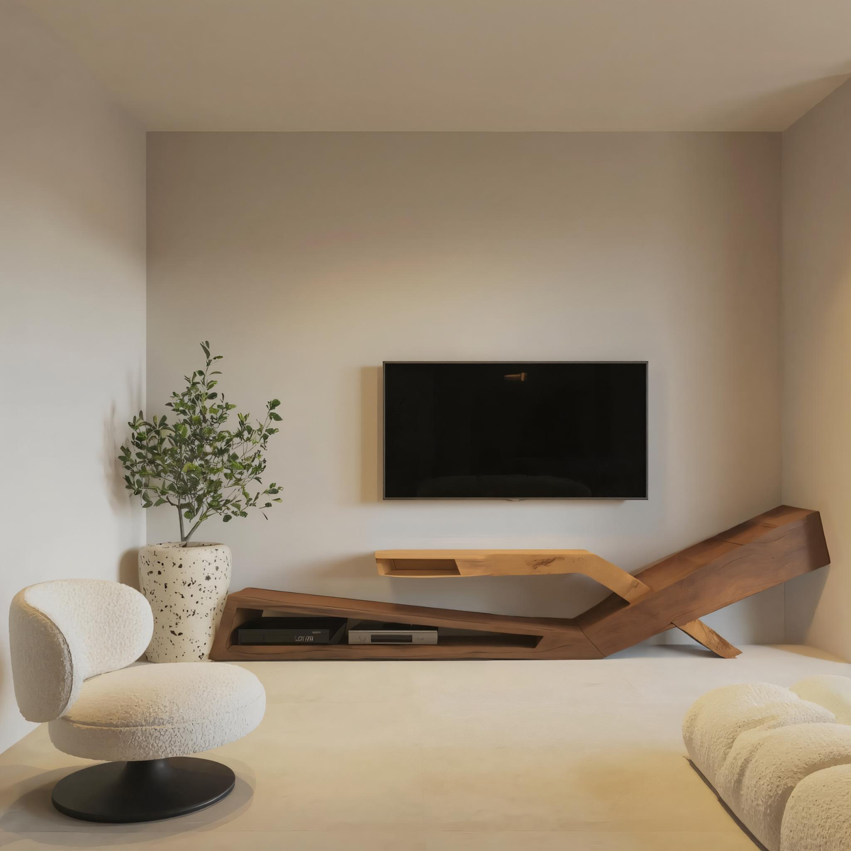 Contemporary Artistic TV Stand Modern Living Room Display