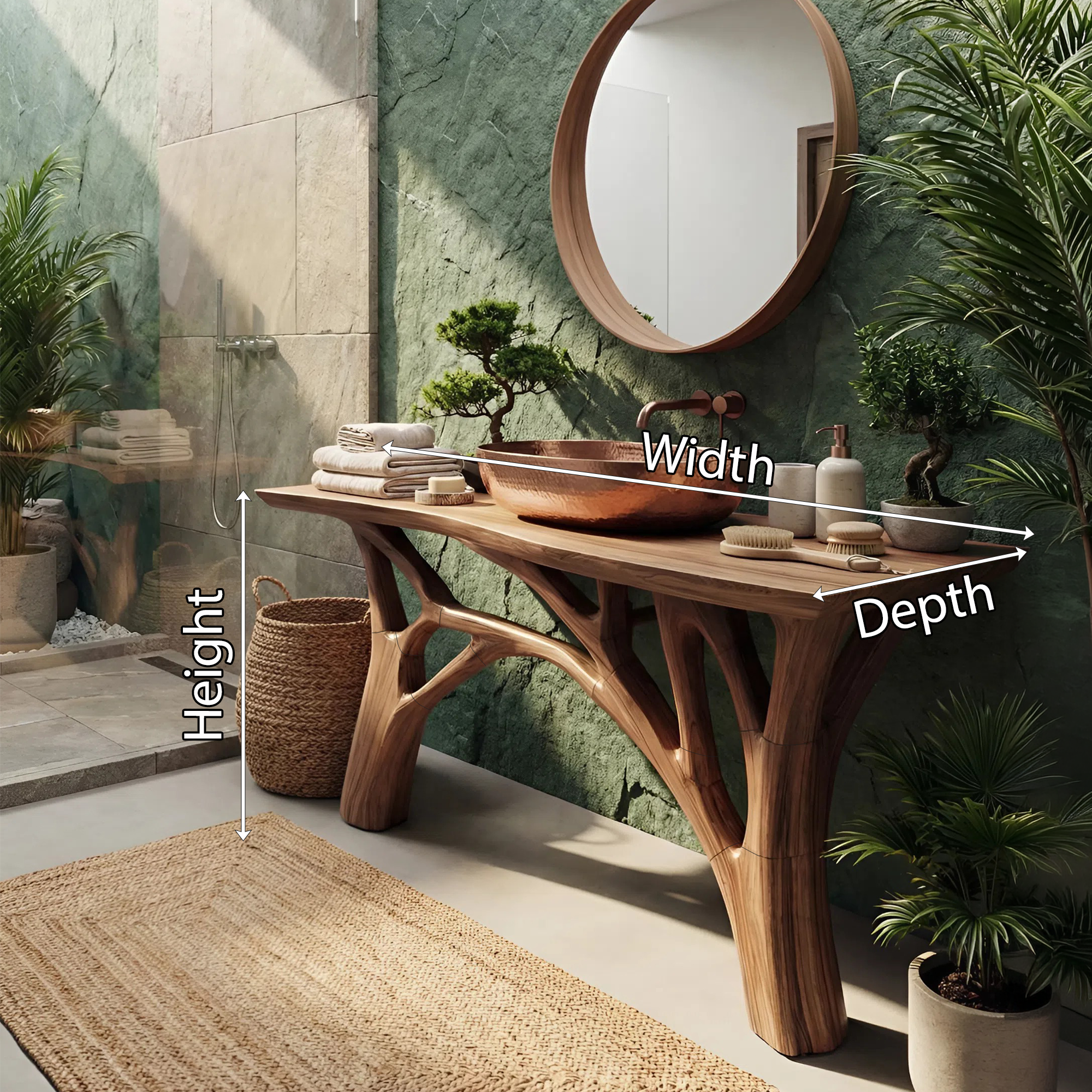 Contemporary Live Edge Vanity For Minimal Bathroom Space