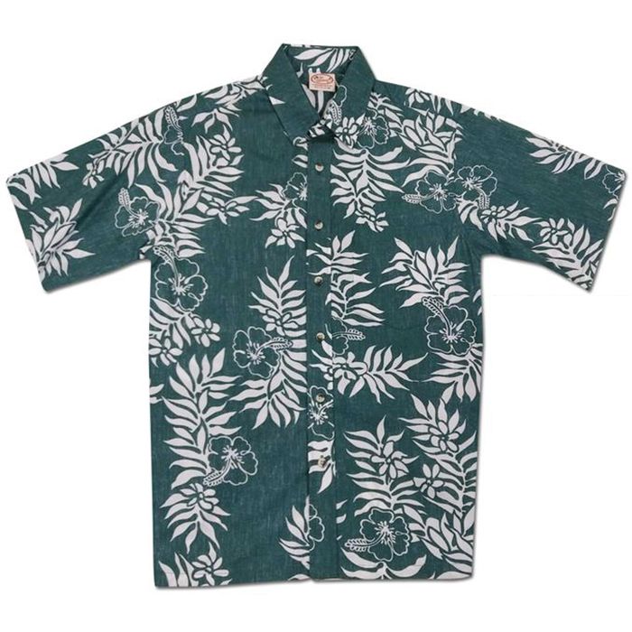 Mini Tahitian Reverse (Green/White) Hawaiian Shirts