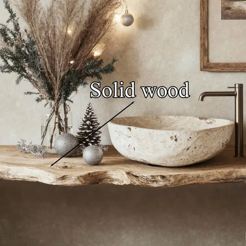Custom Live Edge Vanity Shelf Custom Floating Shelf Bathroom - view 4