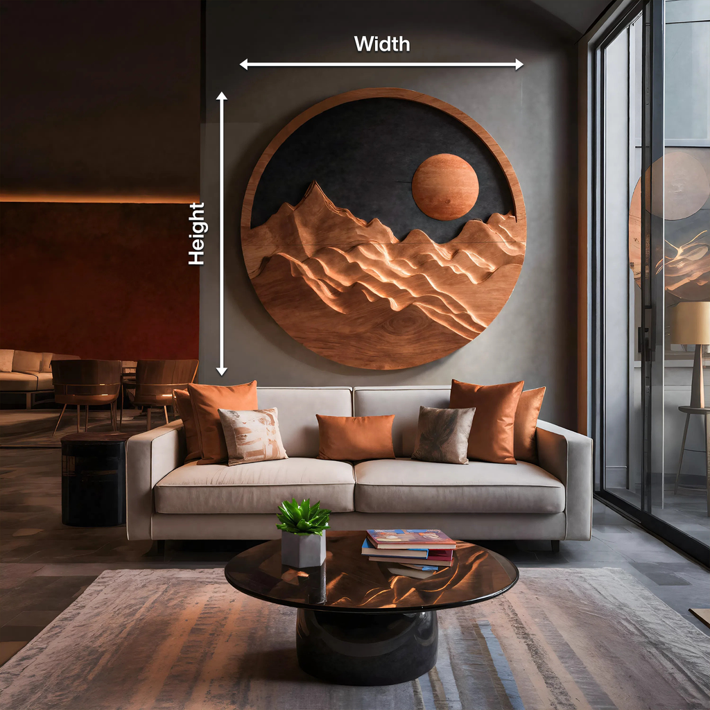 Artistic Mountain Sun Wall Hanging For Modern Home