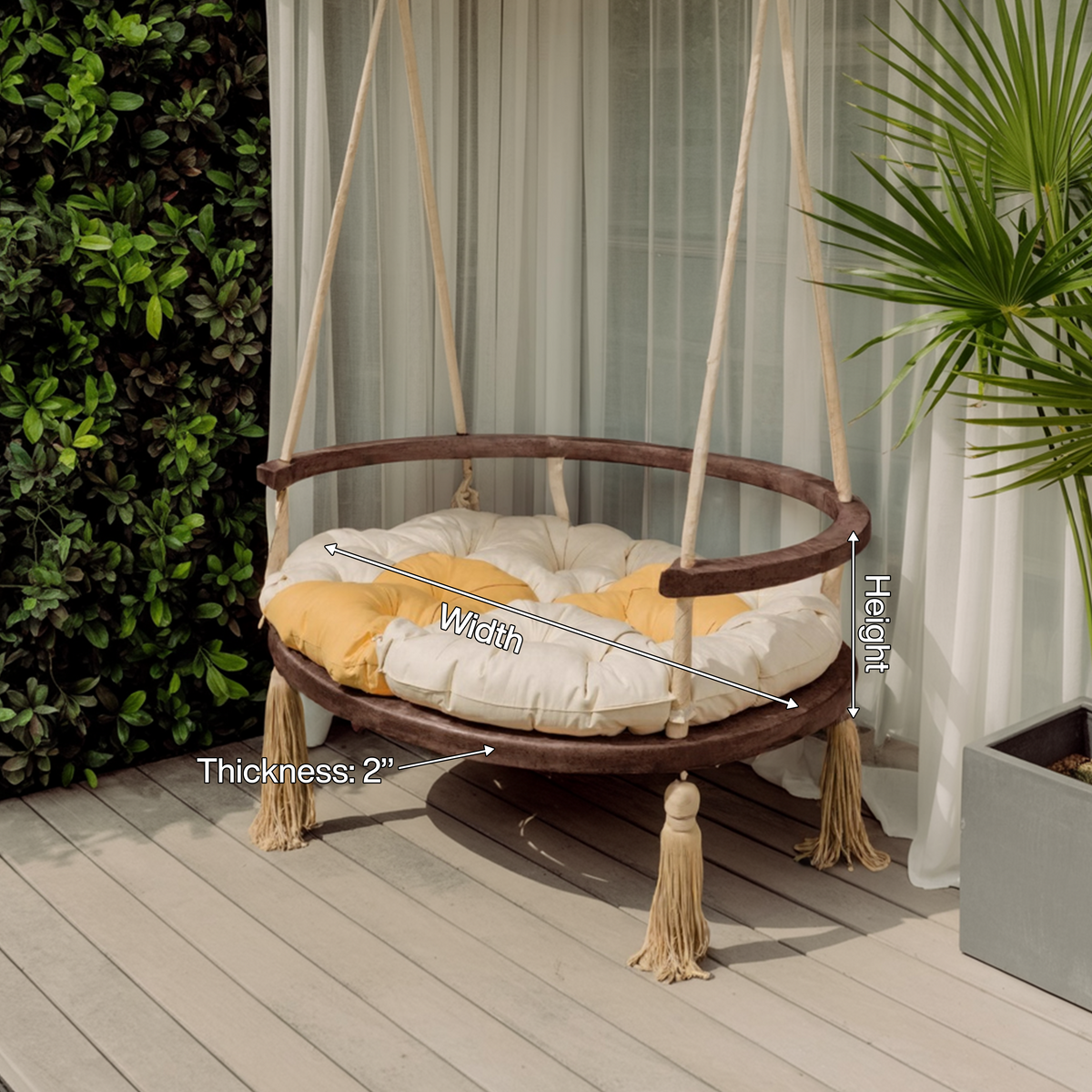 Boho Round Swing Chair For Porch Or Garden