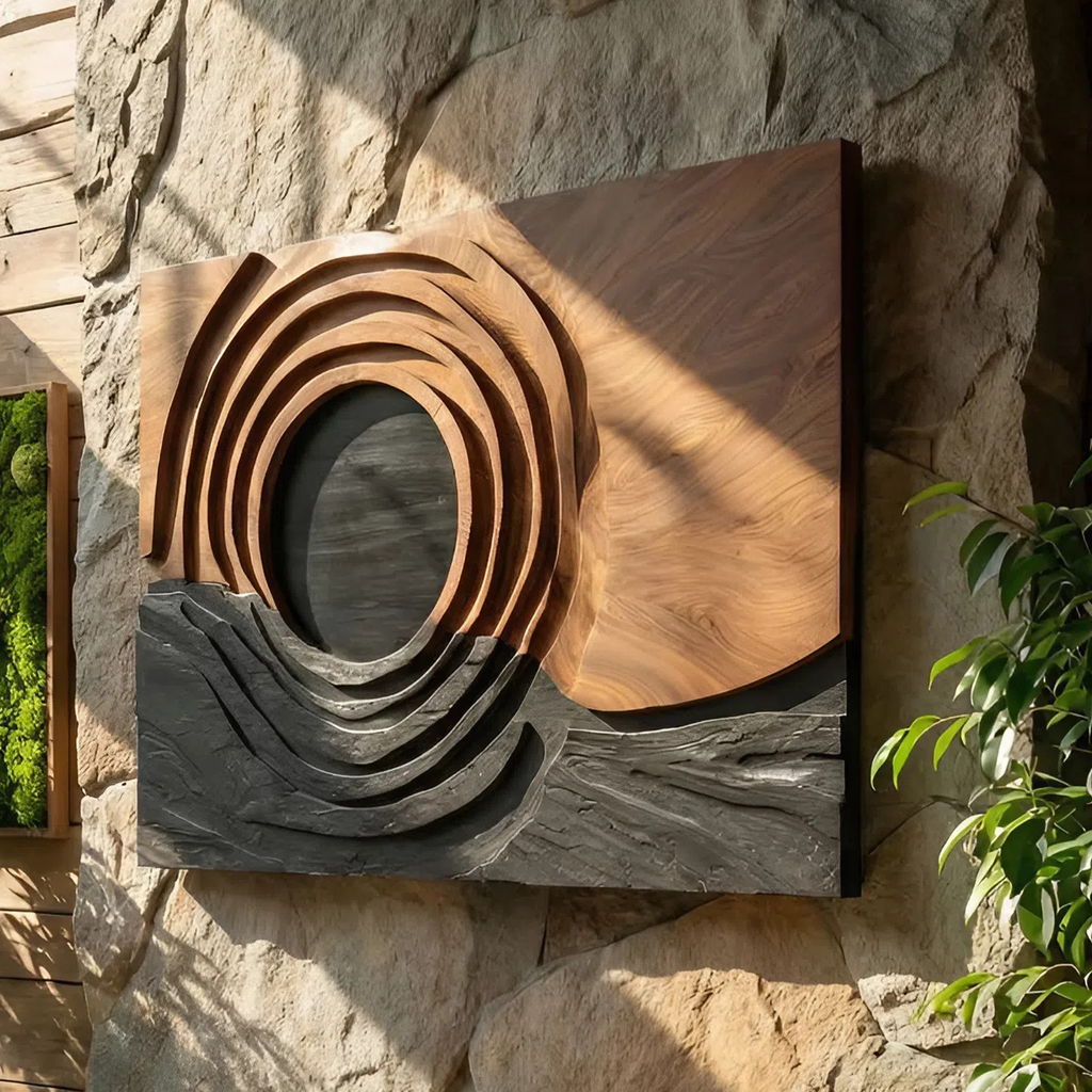 Contemporary Organic Wall Sculpture For Dining Area Accent