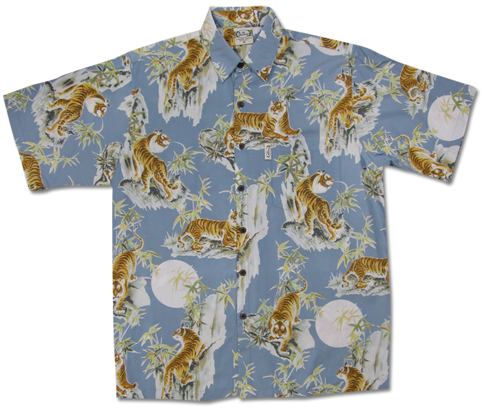 Tigers Faded (Blue) Hawaiian Shirts
