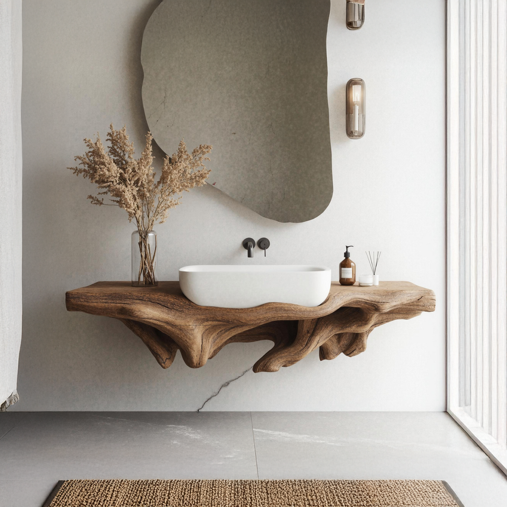 Farmhouse Bathroom Shelf Wall Mount For Storage - view 2