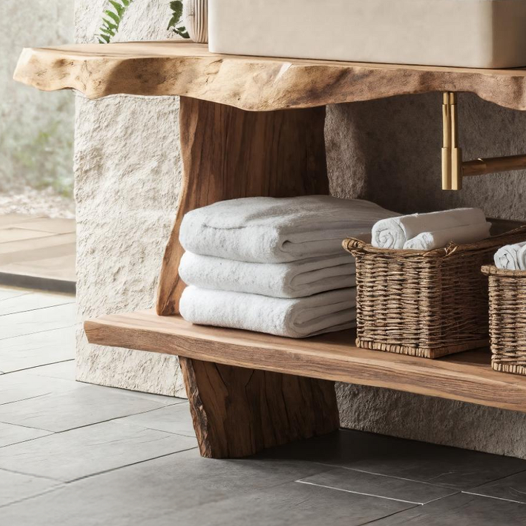 Bathroom Furniture Rustic Vanity With Live Edge Top